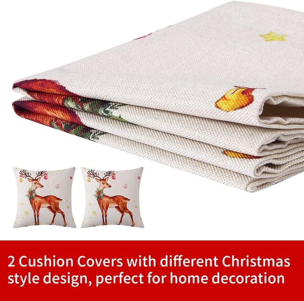 Hapterouse Kuddöverdrag juldekorationer 45 x 45 set med 2, bondgård j