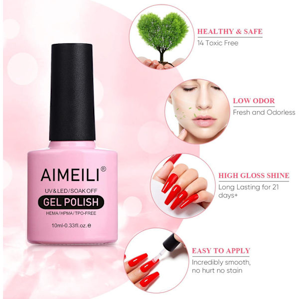 UV LED Gel Lacquer Nail Polish, UV Gel Polish Set, Soak Off UV Gel Nail Polish 4 pcs X 10 ml