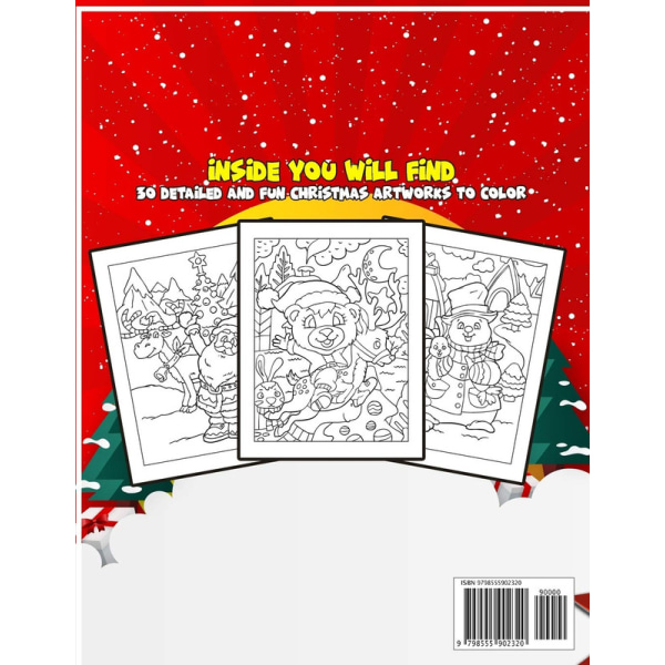 Nedräkning till julmålarbok för barn i åldrarna 4-12: Vinterjul
