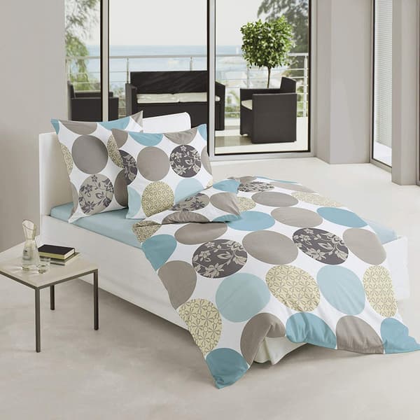 Bierbaum Maco Satin Sänglinne Turkos 02, satin, multi