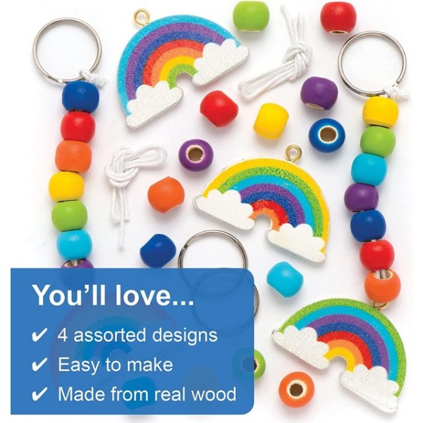 Nyckelring & väska Smycken Hantverk Set Rainbow" trä för dekoration