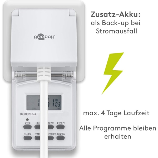 Digital Timer/IP44/Programmable/Indoor and Outdoor/LCD Display, Easy to Use