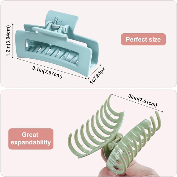 8 Pcs Large Hair Clips for Women, Non-Slip Hairpins Hair Claw Clips