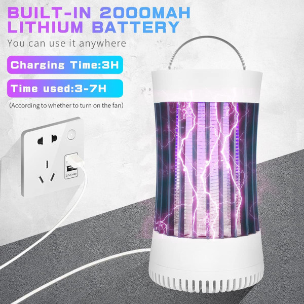Portable Electronic Rechargeable Mosquito Fly Killer Light/Bug Zapper for Summer Travel,