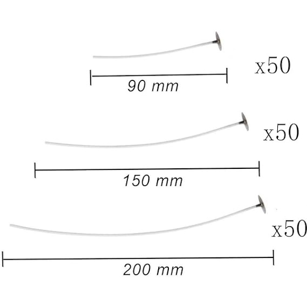 150 stycken ljusvekar, ljustillverkning, tillbehör, ljus, vekar, vaxad platt veke med 1 rostfritt stål,