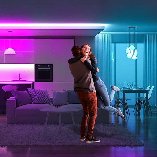 LED-remsa 10M RGB - LED-remsa 5050 med musikfunktion, Bluetooth-app och fjärrkontroll