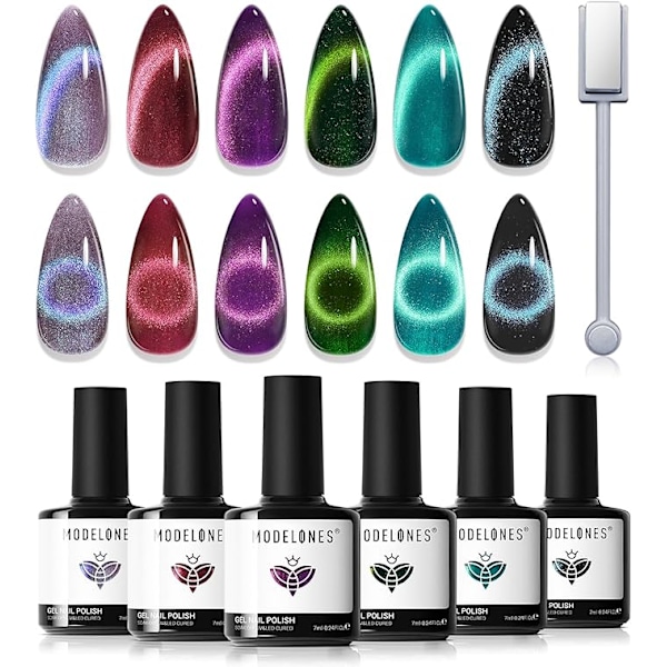 UV Nagellack 6 Färger Mörk Lila Blå Röd Gel Nagellack UV Nageldesign Set Shellac Nagellack Soak Off Gel