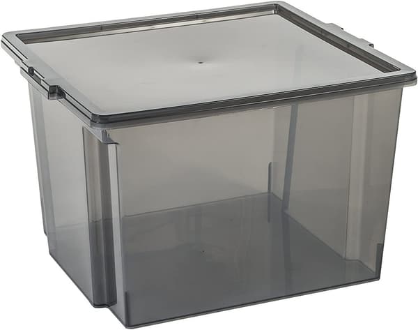 Användbar förvaringslåda med lock 40 liter set om 6