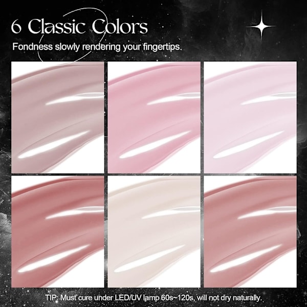 Gellackset med 6 färger 7 ml shellac gellack UV-set gellack för naglar
