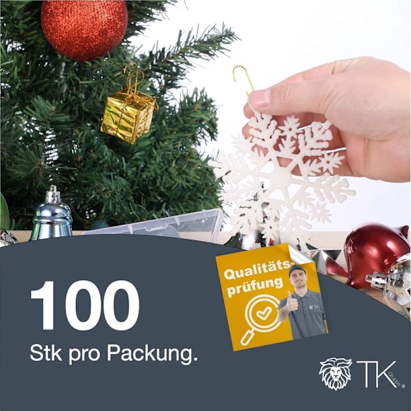 100 x Christmas tree hooks tree hooks gold silver ball hanger for Christmas tree baubles