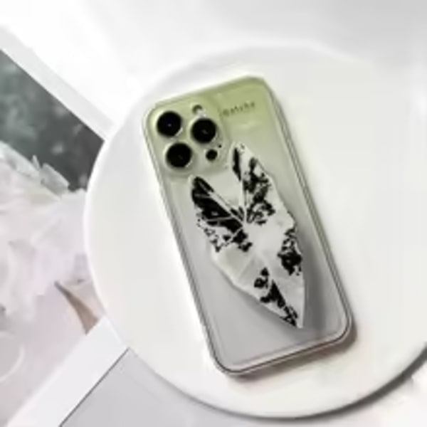 Socket Folding Grip Tok Pretty Leaf Acrylic Phone Holder For iPhone13 Universal Phone Bracket
