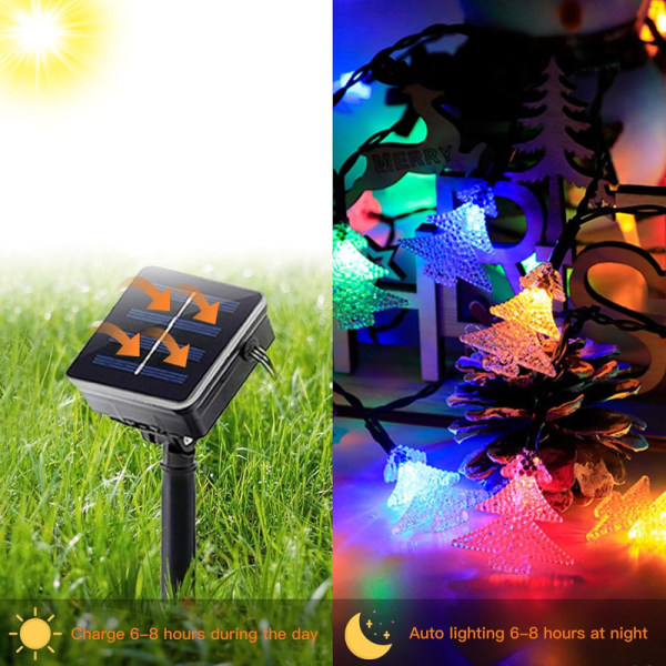 Solar String Lights Outdoor, 30 LED, 5m/16.4ft Solar Tree String Lights,