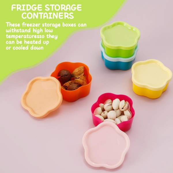 Små frysburkar i plast , set med 8 små burkar med lock Små matbehållare i plast Förvaring