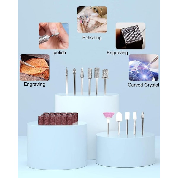Nail Cutter Electric for Gel Nails 35000RPM Nagelfil Manikyr Pedikyr Set