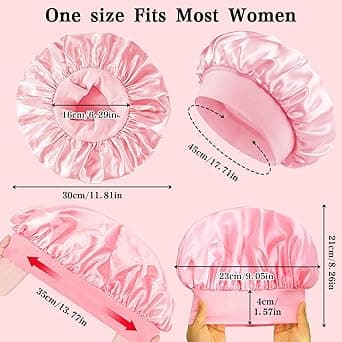 3 stycken Sovmössa - Satin bonnet - Sleep Cap