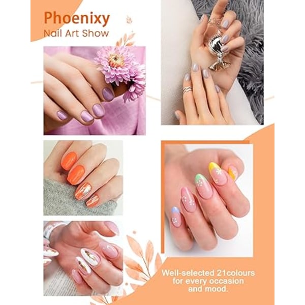 Gel nagellack set – 24 st 8 ml UV-gel nagellack startkit Phoenixy Soak-off gelnagellack set