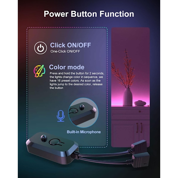 LED Strip 30m, LED Bedroom, LED Strip RGB Light, Bluetooth Application Control Synchronized