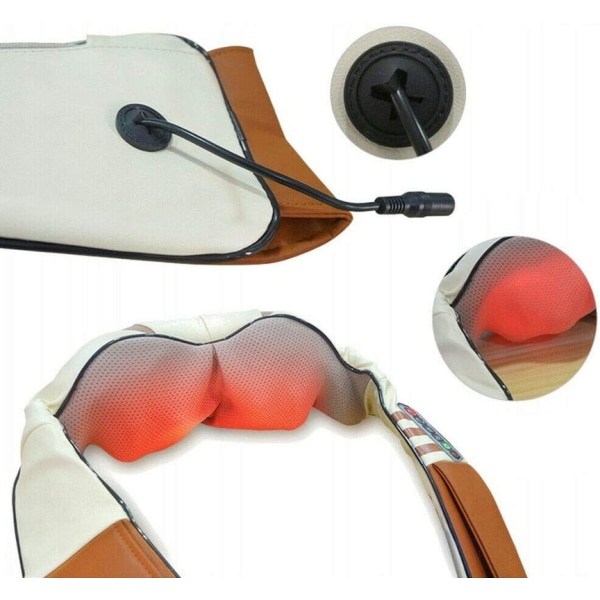 Nackmassageapparat med värmefunktion Elektrisk massageapparat för axelnack och rygg Shiatsu 3D Rotary