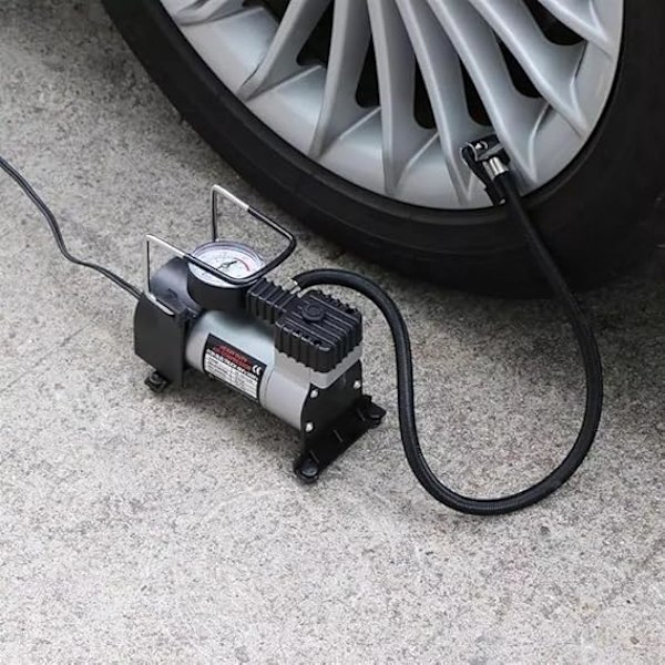 12V luftkompressor med 3-ventilsadapter, luftkompressor för cykel,