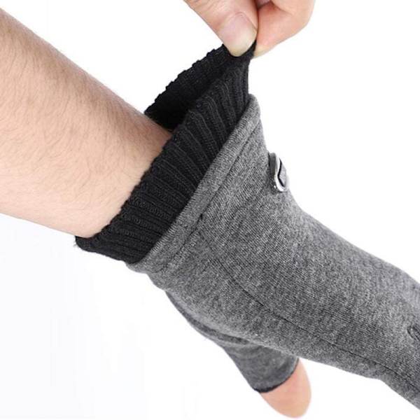 Fingerlösa handskar för män Vinter utomhus varma thermal stickade handskar (set med 2)