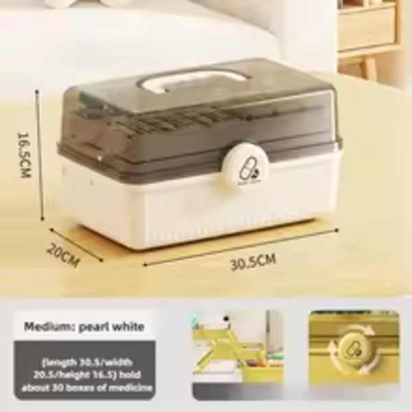 3-Tier Foldable Large Capacity Medicine Storage Box