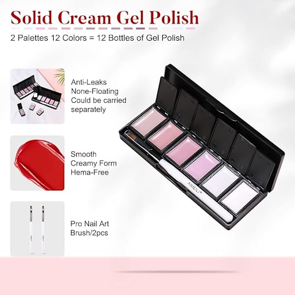 Solid Gel Nagellack 12 Färger Solid Nagel Gel UV LED Soak Off
