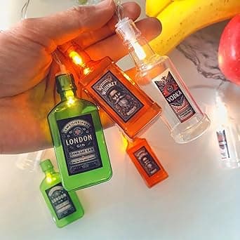 Dekorativ ljuskedja för dryckesflaskor, LED-festbelysning, 10 flaskor, varmvit