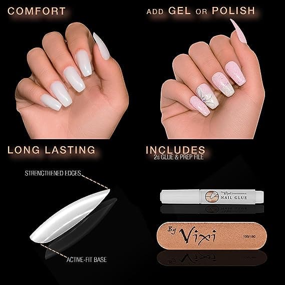 By Vixi 600 Opaque Nails (Kista Medium)