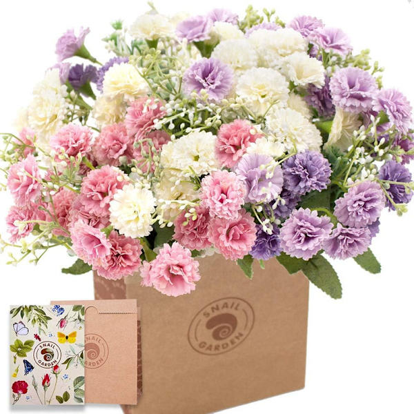 Konstgjorda nejlikor Blommor 60 knoppar 3 buntar Realistisk minikrysantemum