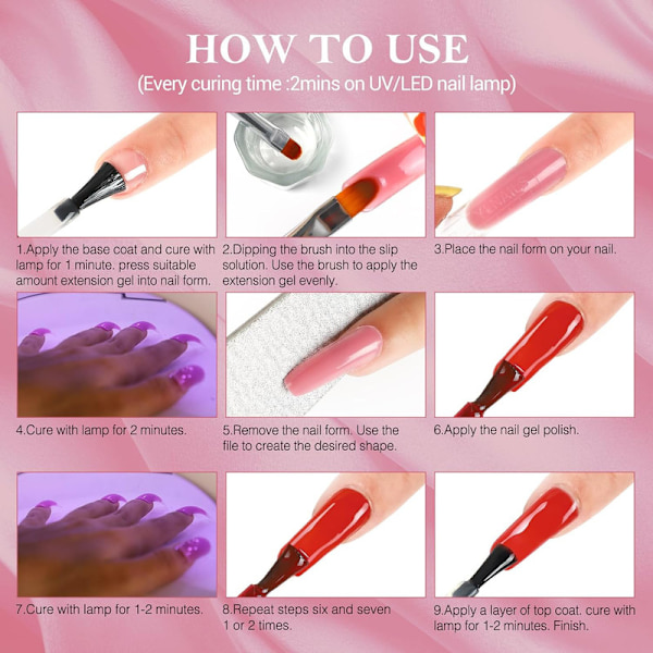 Komplett UV-nagelkit, 15 semipermanenta nagellack, UV-lampa 36W + 3 poly