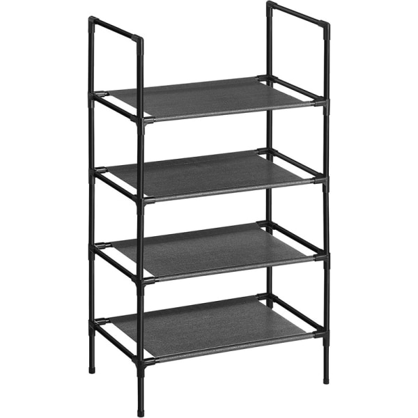 Shoe Rack with 4 Shelves, Shoe Stand, Shoe Storage,45 x 28 x 80 cm, Black