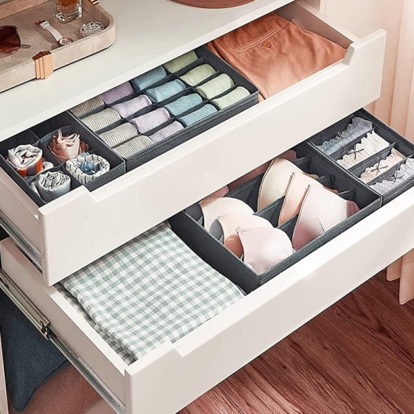 Set of 4 Drawers Organizer, Non-Woven Storage, Mesh Separation Box,