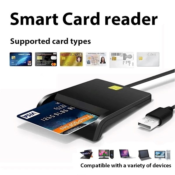 Multi-function Portable USB 2.0 Intelligent Card Reader Affordable Easy Use for DNIE ATM CAC IC