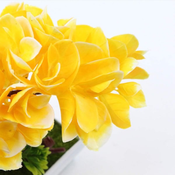 Konstgjord krukväxt Konstgjord Bonsai Blomma Plast Liten Dekorativ (Gul, 21 * 20 cm)