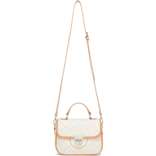 Women's Shoulder Bag, Soft PU Leather Bag Trendy Pattern Lozenge Pattern Adjustable Strap
