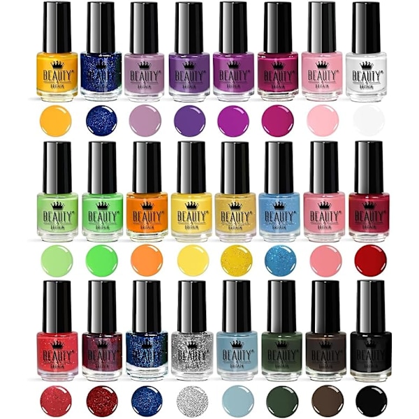 Envie de Color Komplett Nagellack Set 48 Moderna Färger + 2 Set Nagelkonst Stickers