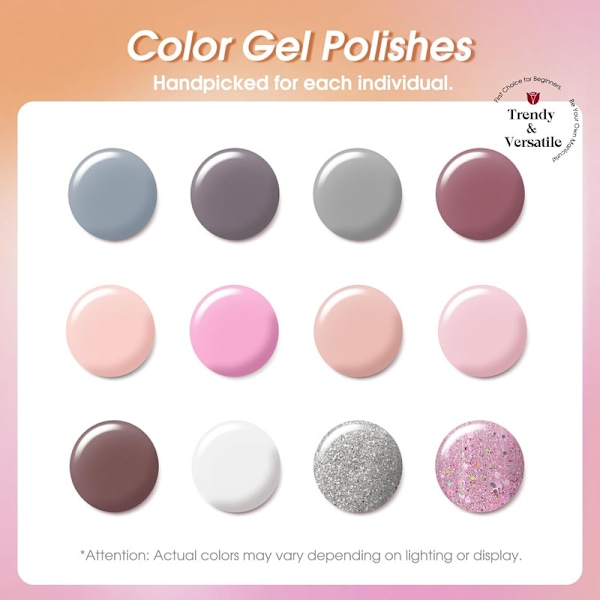Macaron-serie Gelnagellack Set Gul Vit Rosa 12 Pastellfärger Sommar Vår Set 5ml