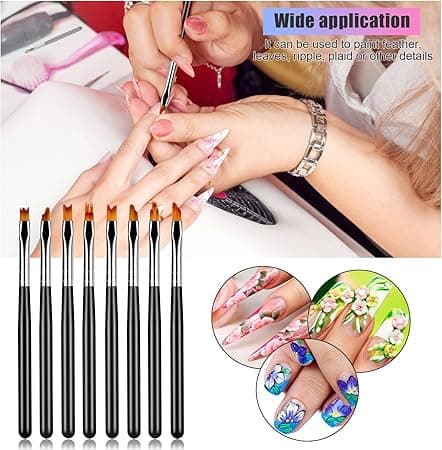 8 Pcs Function Nail Brush, Drawing Nails, Brush Pen Nail Design Painting