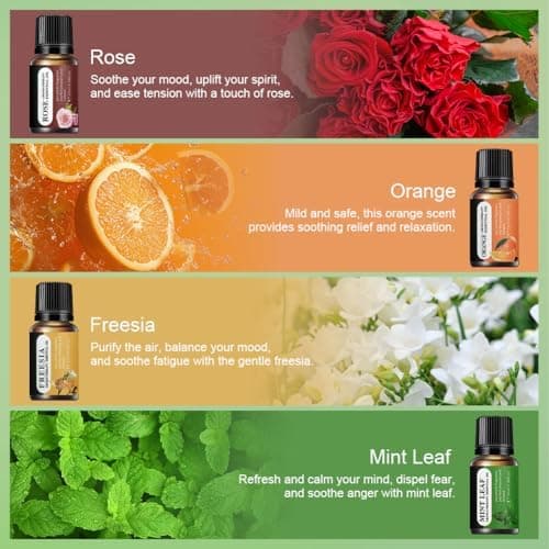 Eteriska Oljor Set, 8 x 10 ML doftoljor present, vattenlösliga doftoljor för diffusor, luftfuktare