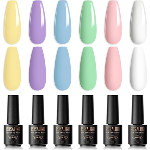 UV-nagellack Pastell 6 färger för vår sommar