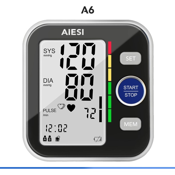 Blodtrycksmätare Professionell digital automatisk överarm för vuxna A6,