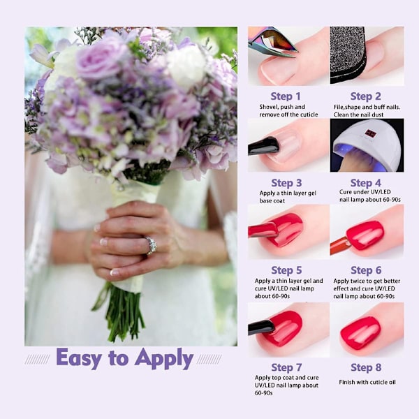 Nude Nail Polish mit Glitzer Nagel Farben Gel Pink Pink UV Shellac Nail Polish Set 10ml