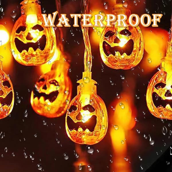 Halloween ljusträdgårdar, 3 x 20 LED-pumpaspökfladdermöss