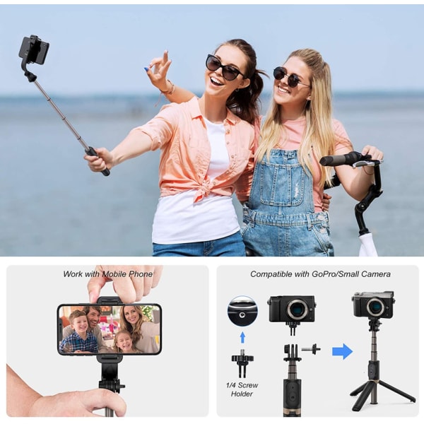 Bluetooth selfie stick stöd, 4-i-1 selfie stick