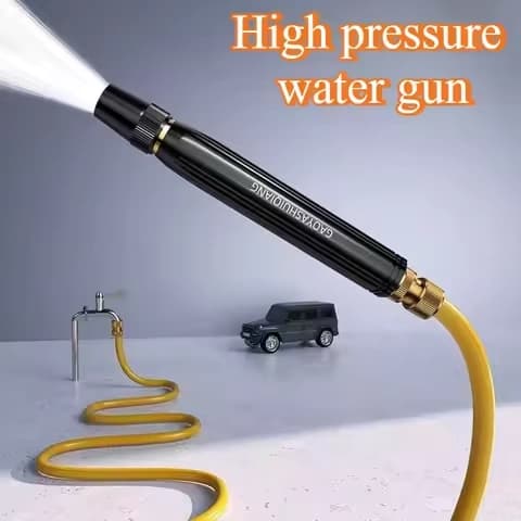 Högtrycksvattenpistol - Svart Aluminiumlegering & PVC-munstycke