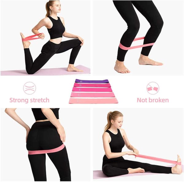 Träningsband för hemmaträning 5-pack Rosa