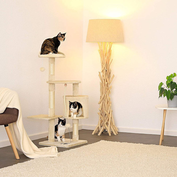 Cat Tree Activity Center Skrapstolpe, 112 cm, Beige