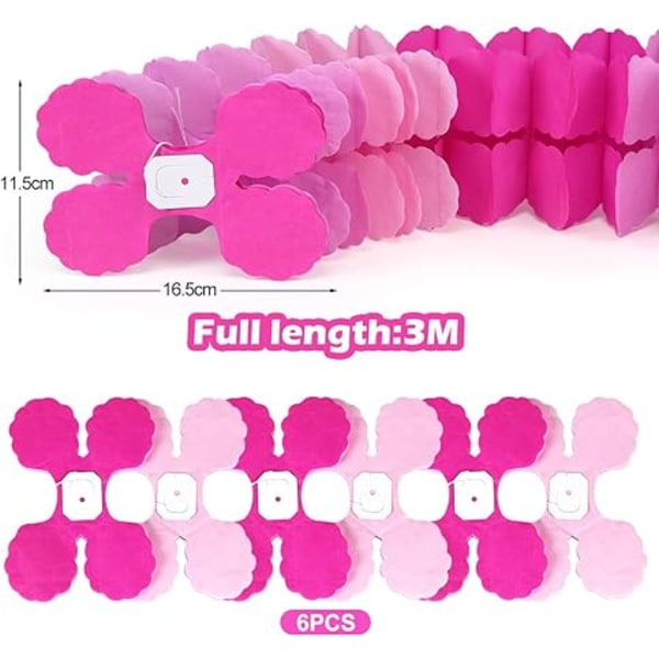 Garlands Pastel, 6Pcs Hanging Paper Cloverleaf Garland Colorful, Party Garland Paper for Girls Woman