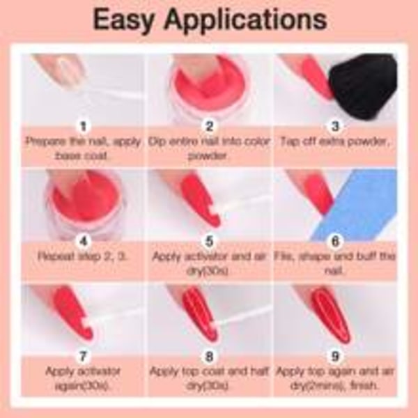 21pcs Nail Art Soak-off Powder Set, 12 Colors French Style Nail Extension With Clear, White, And Pink Shades,