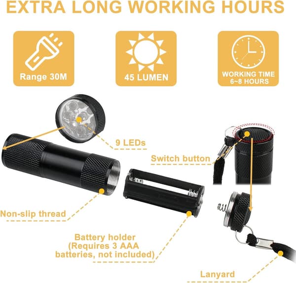 Mini Flashlight - 8Pcs LED Flashlight Kids Birthday Gift Waterproof Aluminum Flashlight